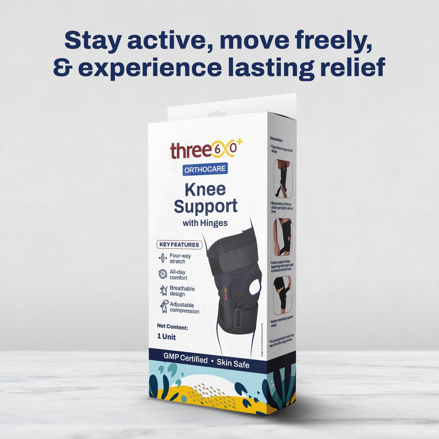 three60+ Knee Support with Hinges