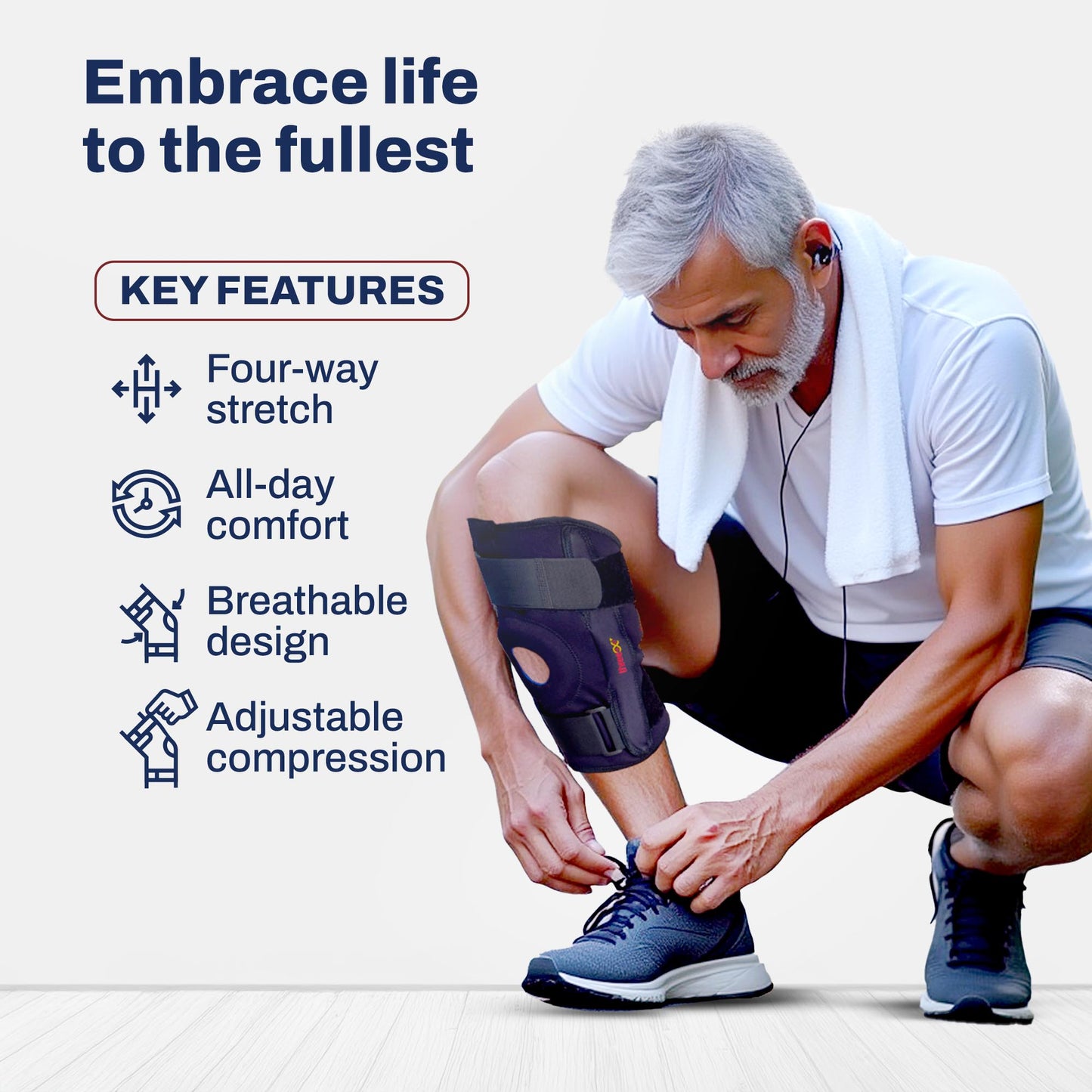 three60+ Knee Support with Hinges