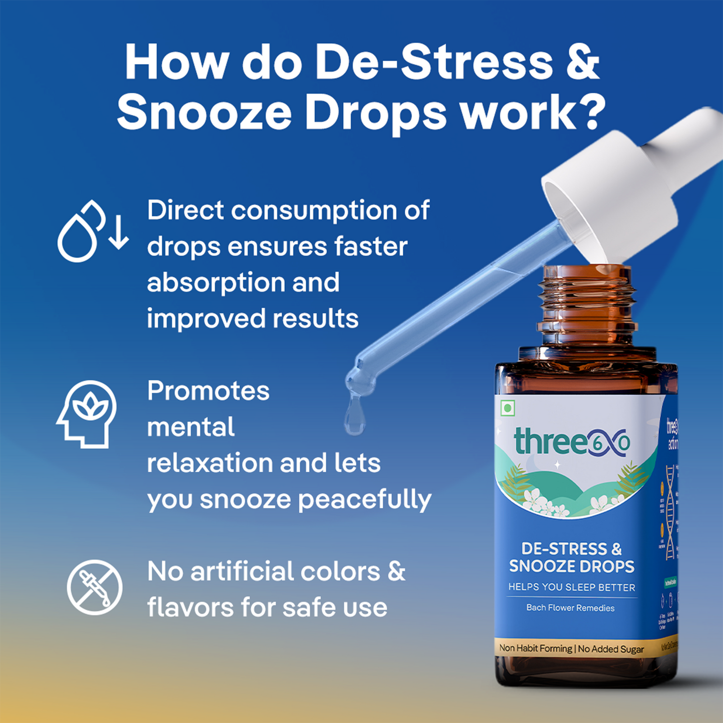 three60 De-Stress & Snooze Drops
