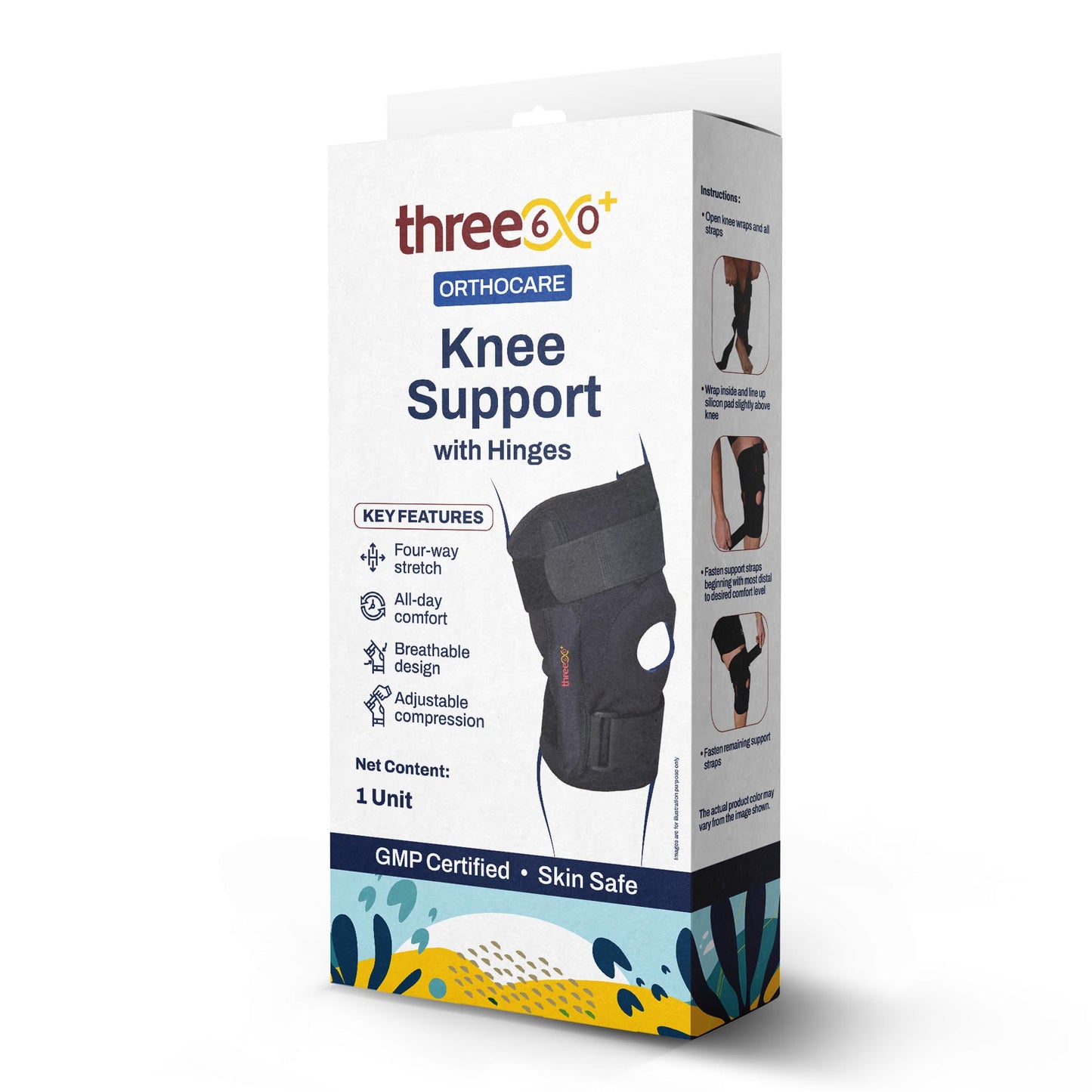 three60+ Knee Support with Hinges