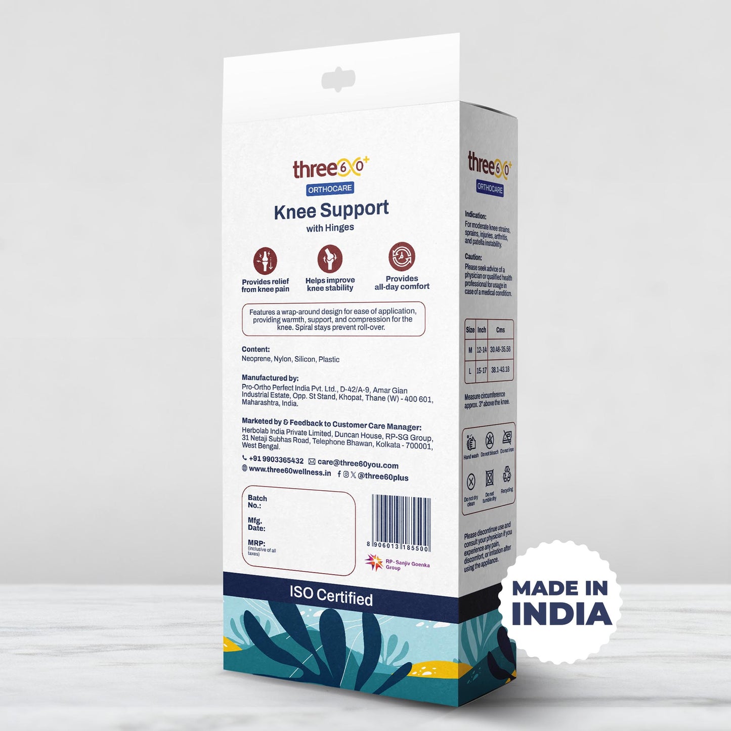 three60+ Knee Support with Hinges