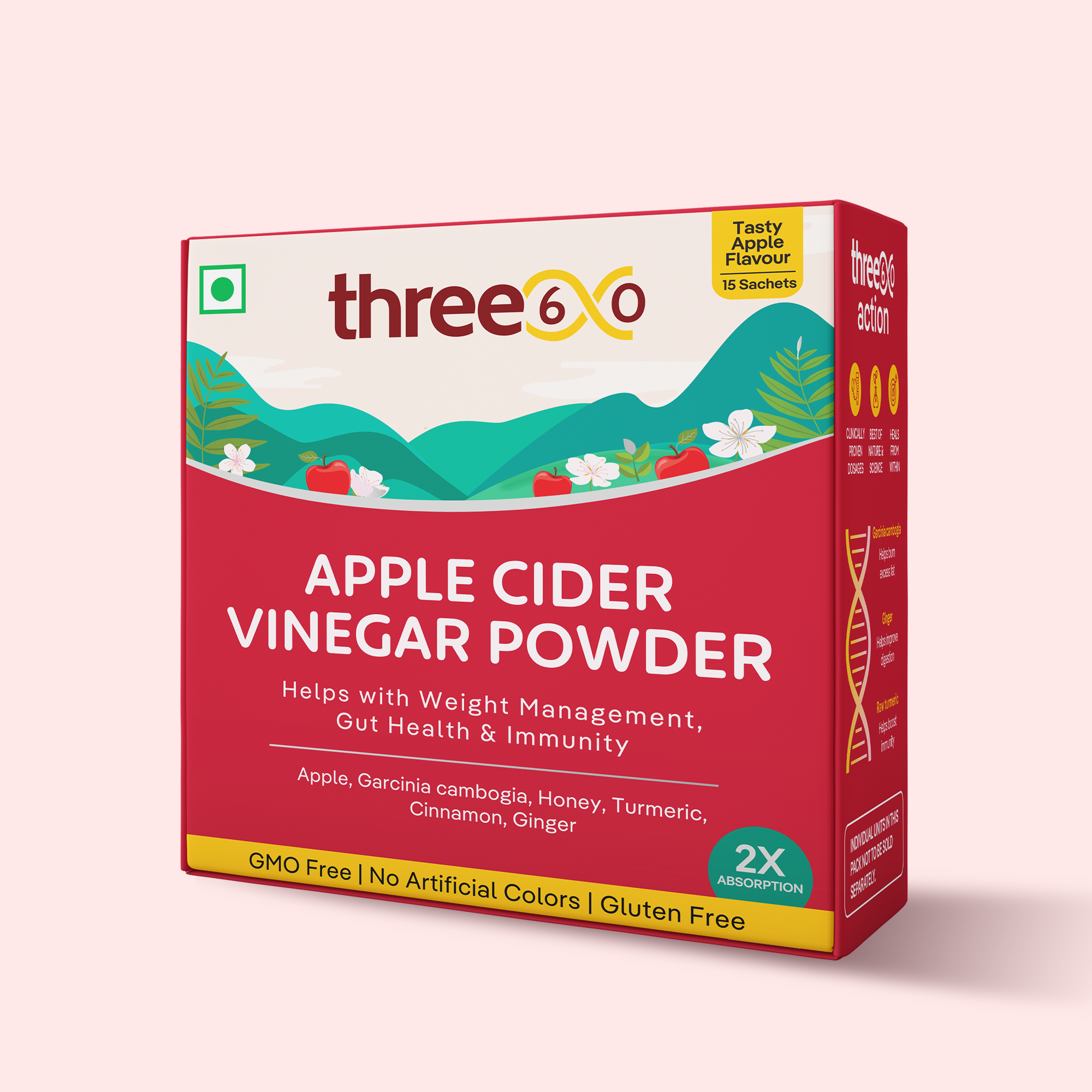 Apple Cider Vinegar Powder (15 Sachets per Pack) | Daily Detox, Digestion & Wellness Blend