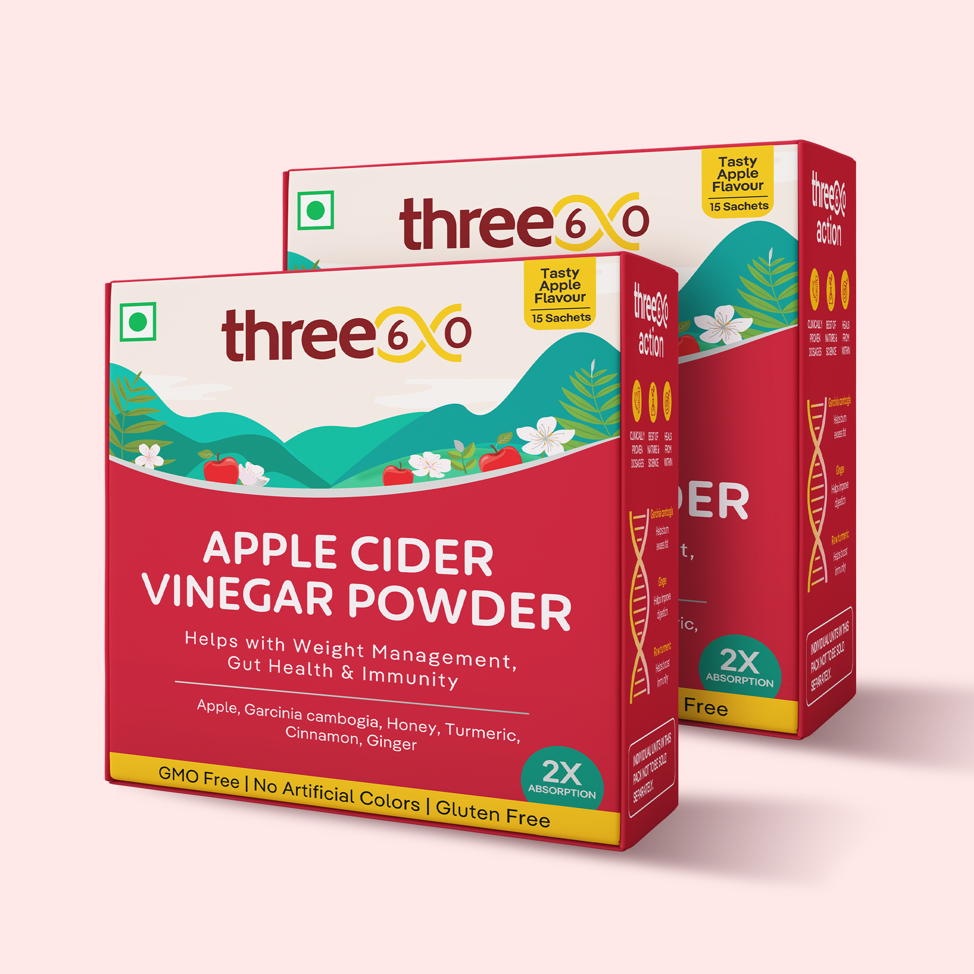 Apple Cider Vinegar Powder (15 Sachets per Pack) | Daily Detox, Digestion & Wellness Blend