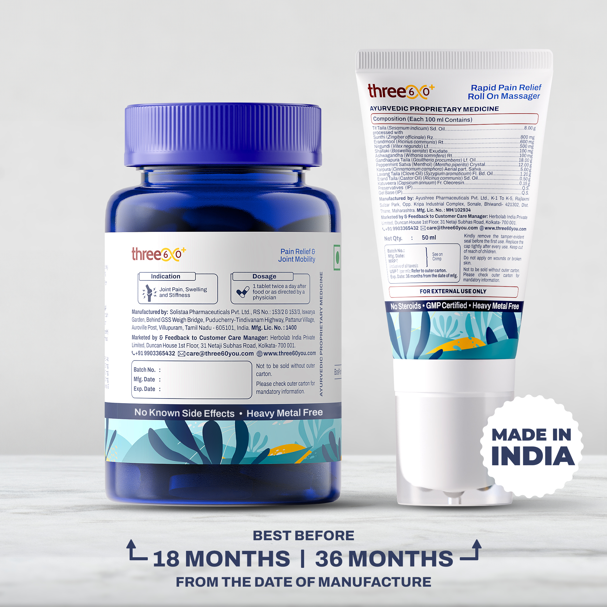 Rapid Pain Relief & Joint Mobility Combo (Tablets+Roll On)