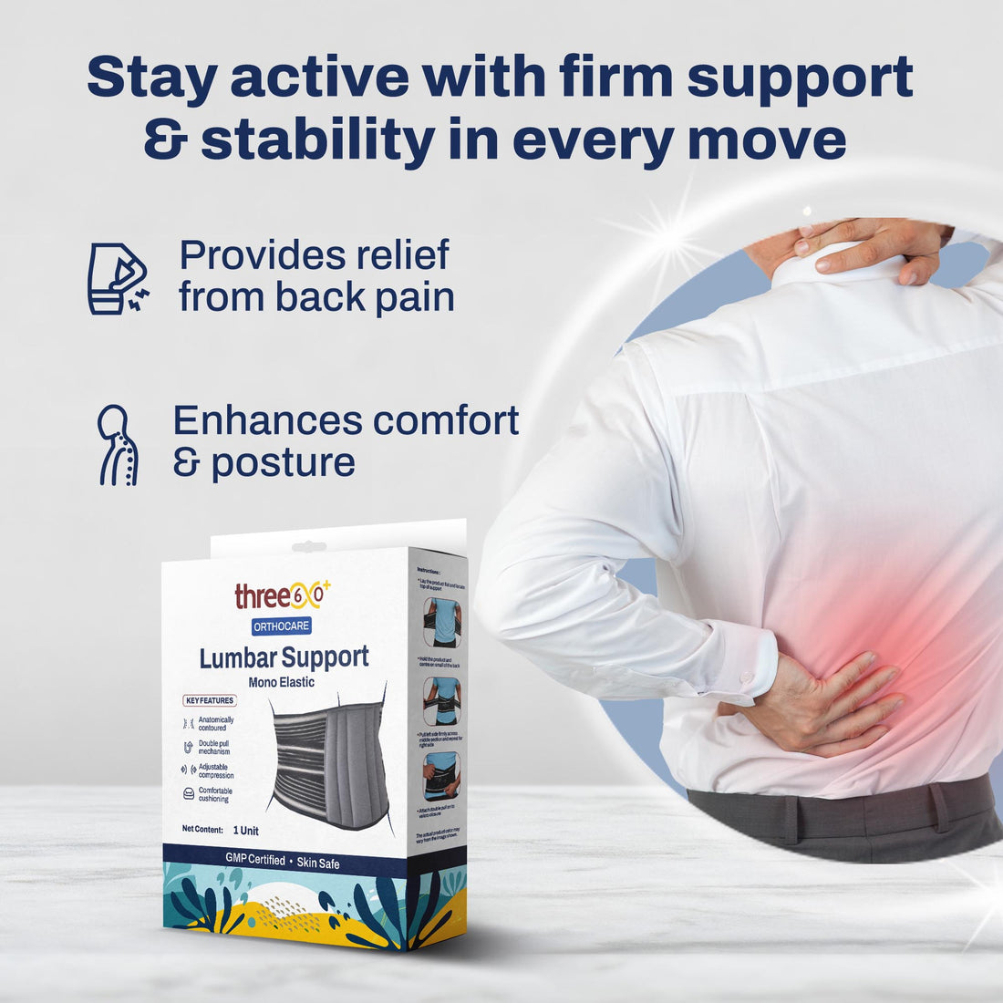 Lumbar Support | Adjustable Back & Posture Support Brace