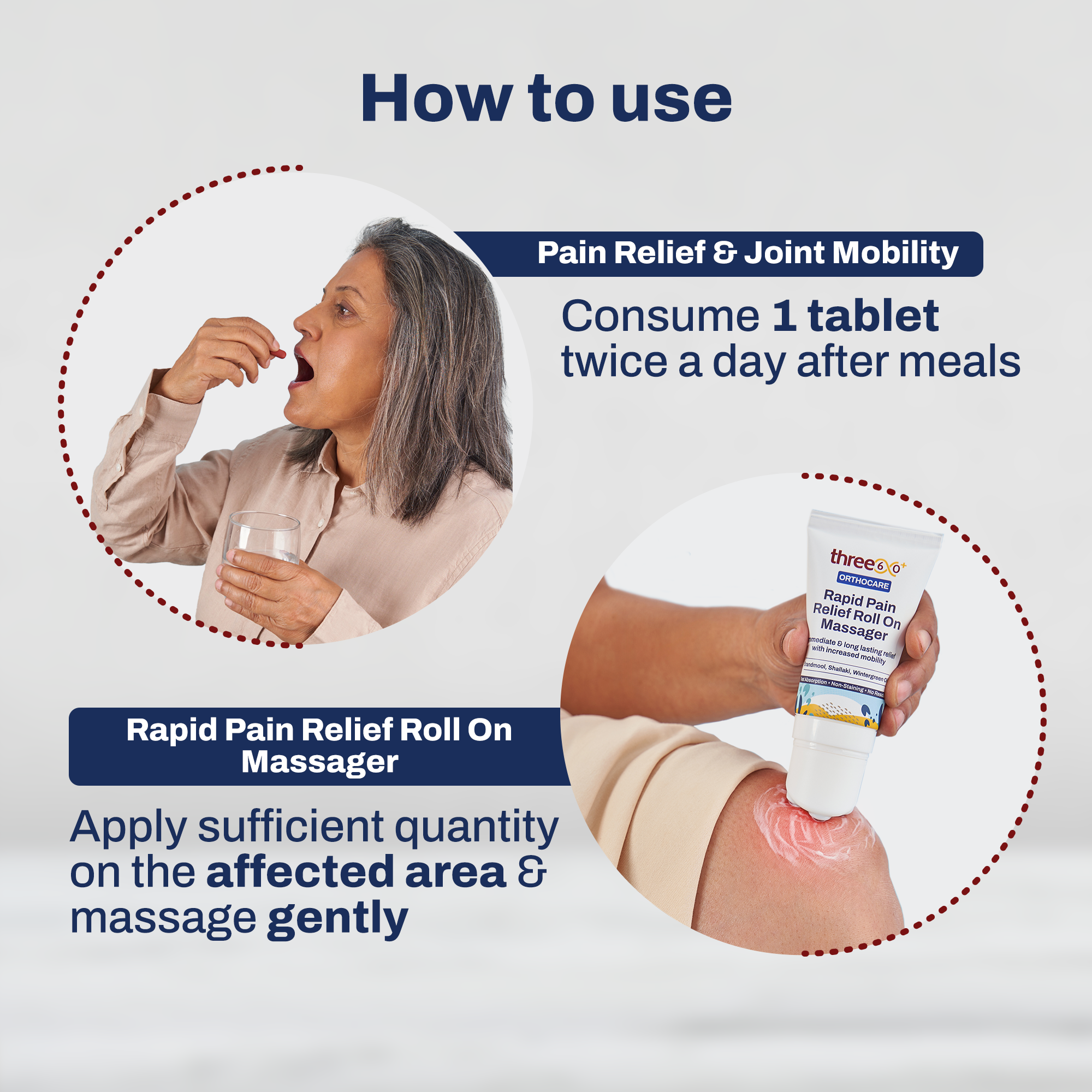 Rapid Pain Relief & Joint Mobility Combo (Tablets+Roll On)