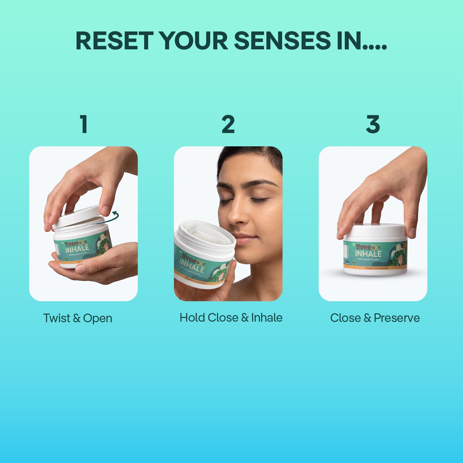 Inhale for Nasal Decongestion, Relief from Cold & Cough & Seasonal Allergies