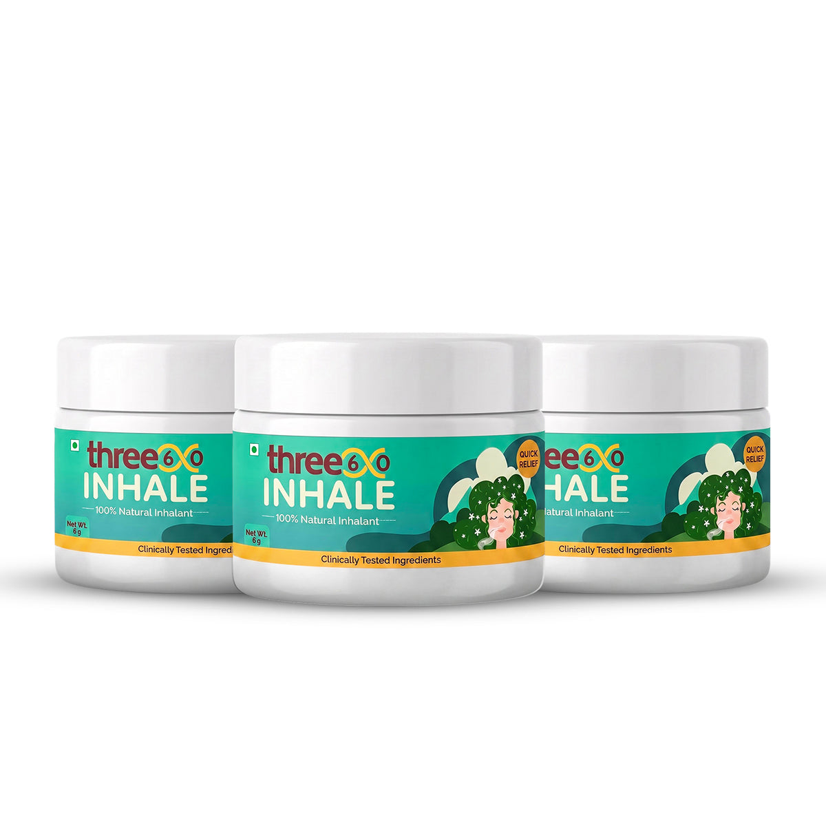 Inhale for Nasal Decongestion, Relief from Cold & Cough & Seasonal Allergies