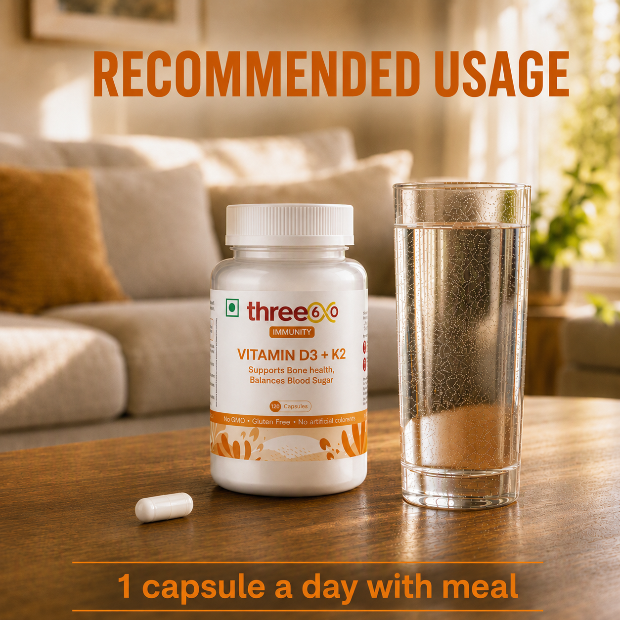 three60 Vitamin D3 + K2